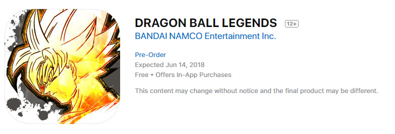 dragon ball legends apple store