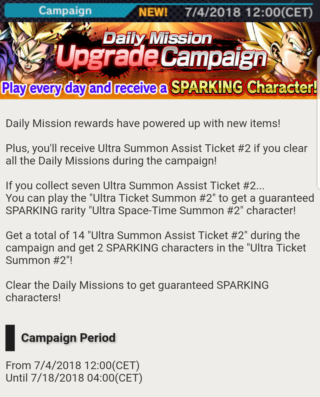 DB Legends, disponibile un nuovo Evento e una nuova Summon