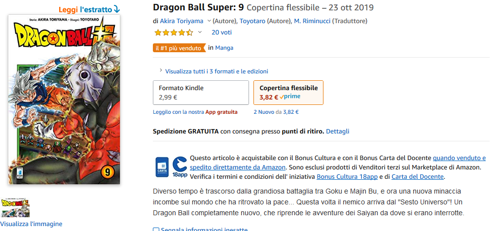 dragon-ball-super-volume-9-piu-venduto-su-amazon